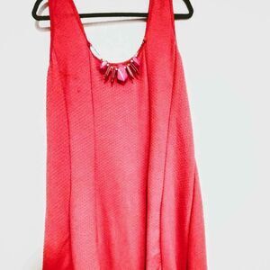 Rouge Textured Knit Women's Fit n Flare Dress with Necklace 2X